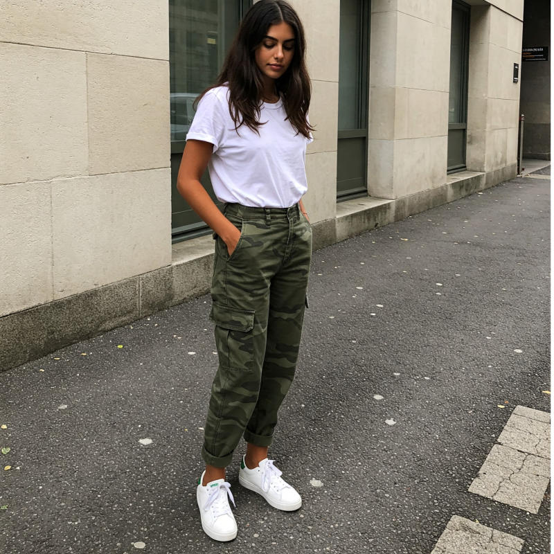 Fatigue pants + Áo thun basic