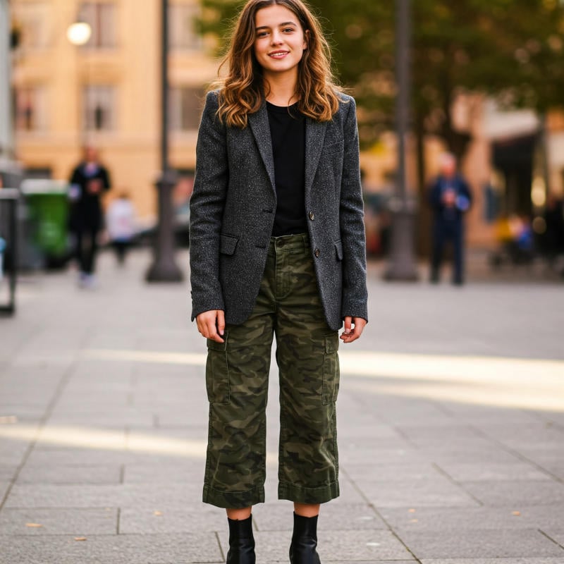 Fatigue pants + Blazer/Áo vest