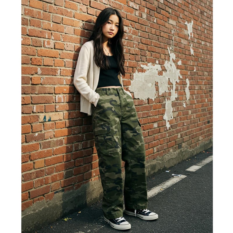Fatigue pants + Áo len/cardigan mỏng