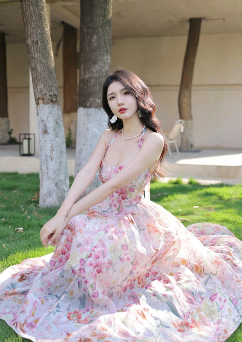 đầm xòe 2 dây