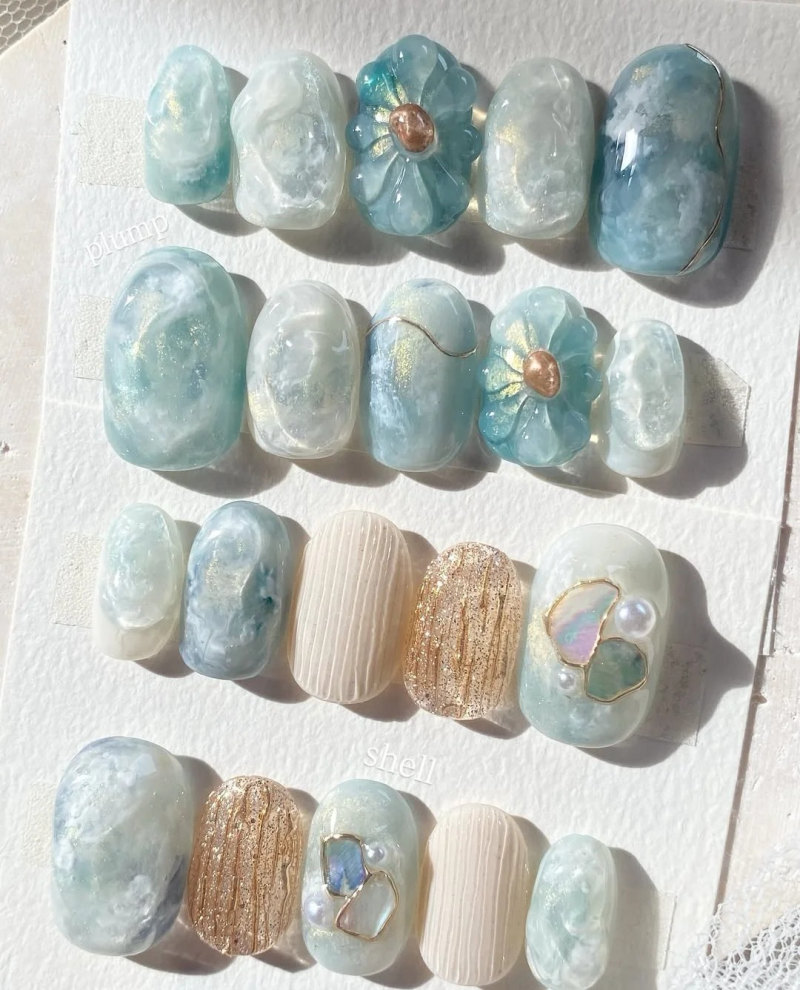 những mẫu nail ẩn xà cừ đẹp