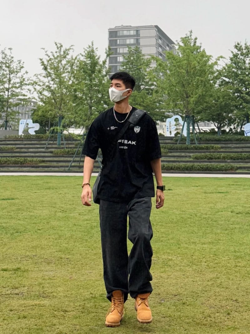 phối đồ với giày boot nam