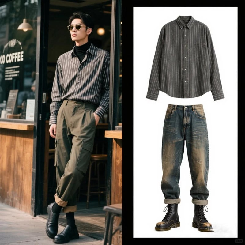 phối đồ với giày boot nam