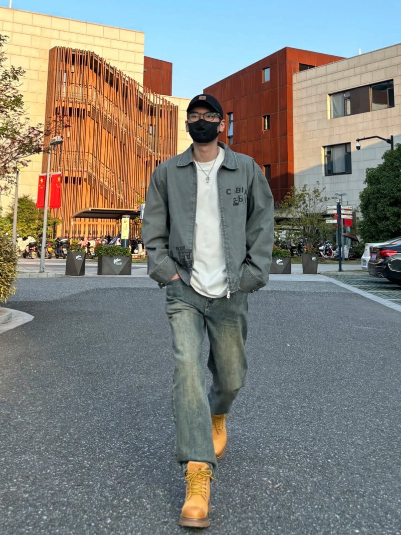 phối đồ với giày boot nam