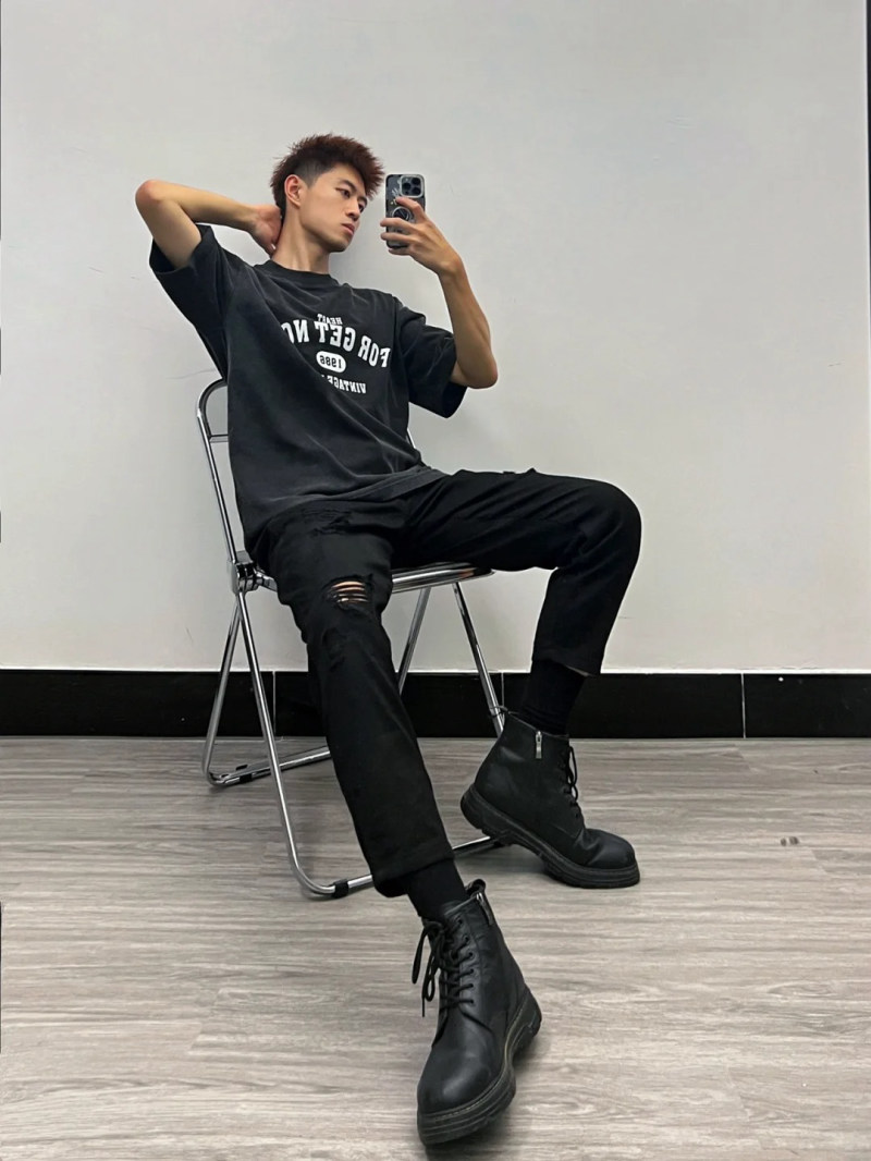 phối đồ với giày boot nam