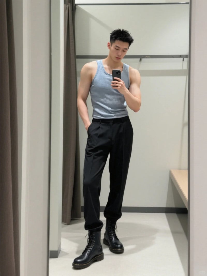 phối đồ với giày boot nam