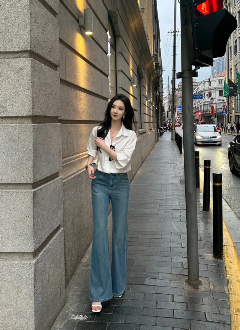 phối đồ với áo sơ mi