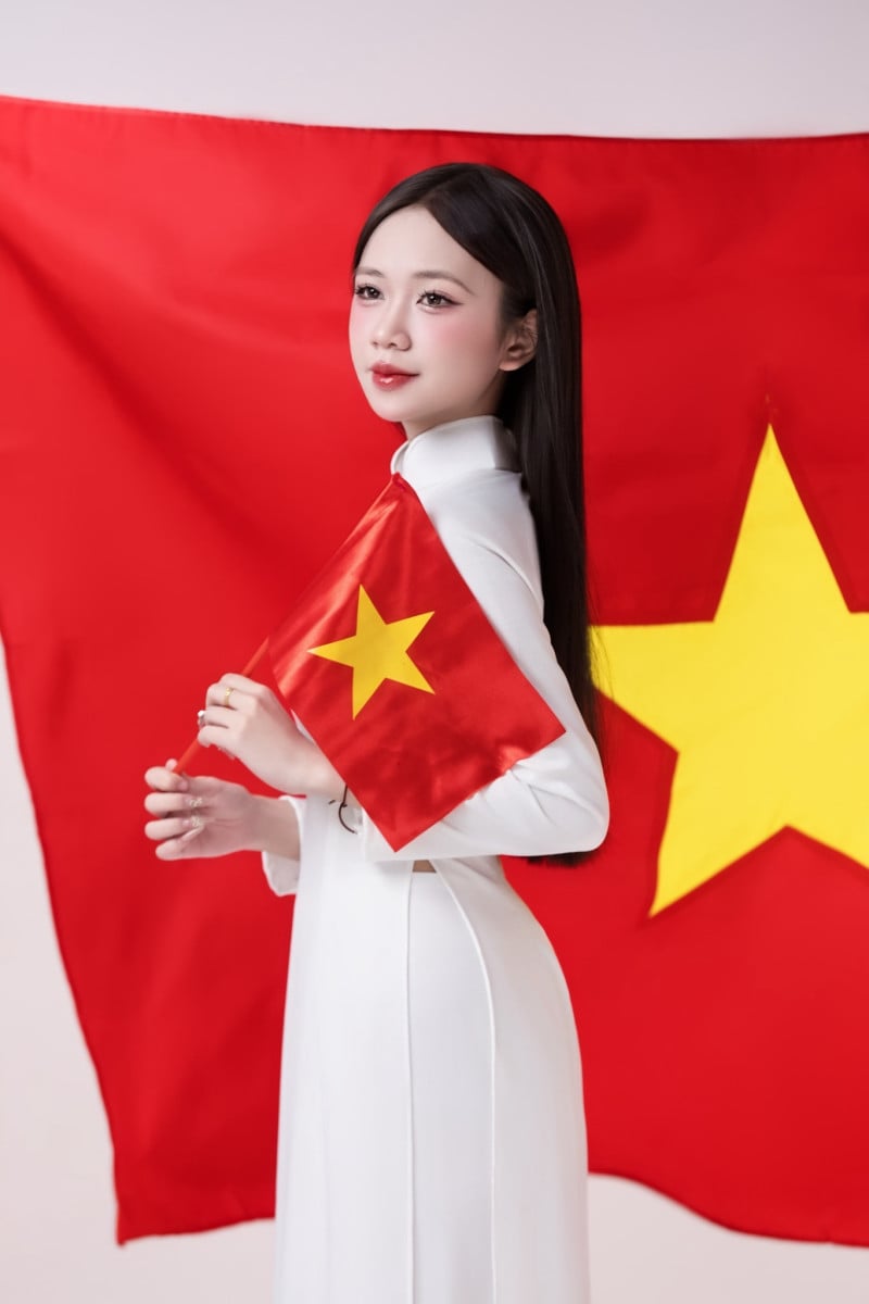 cách tạo sáng chụp ảnh với cờ tổ quốc