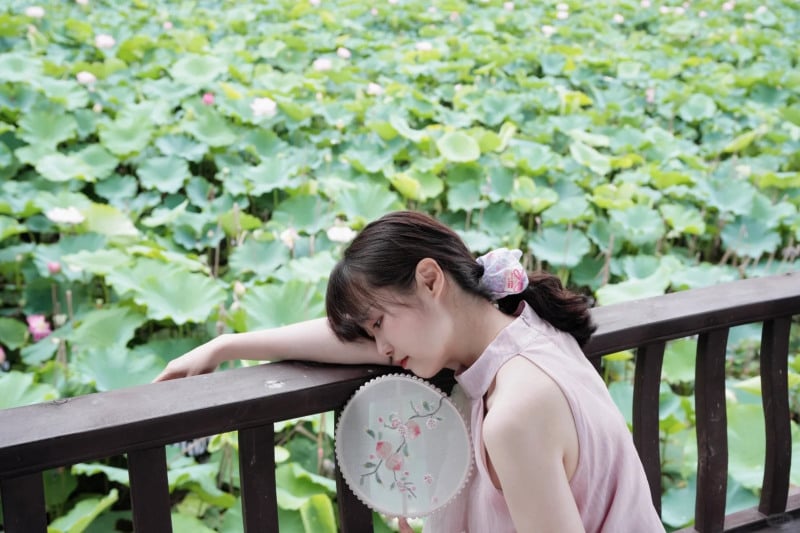 chụp ảnh với sen mặc gì