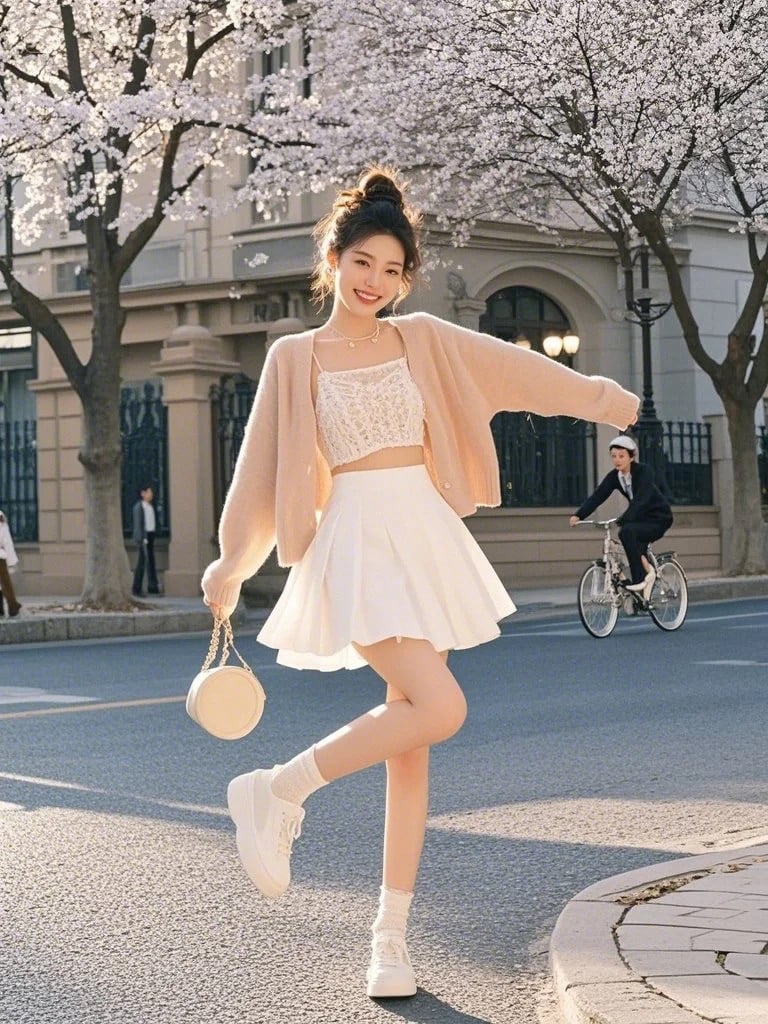 phối đồ với chân váy ngắn