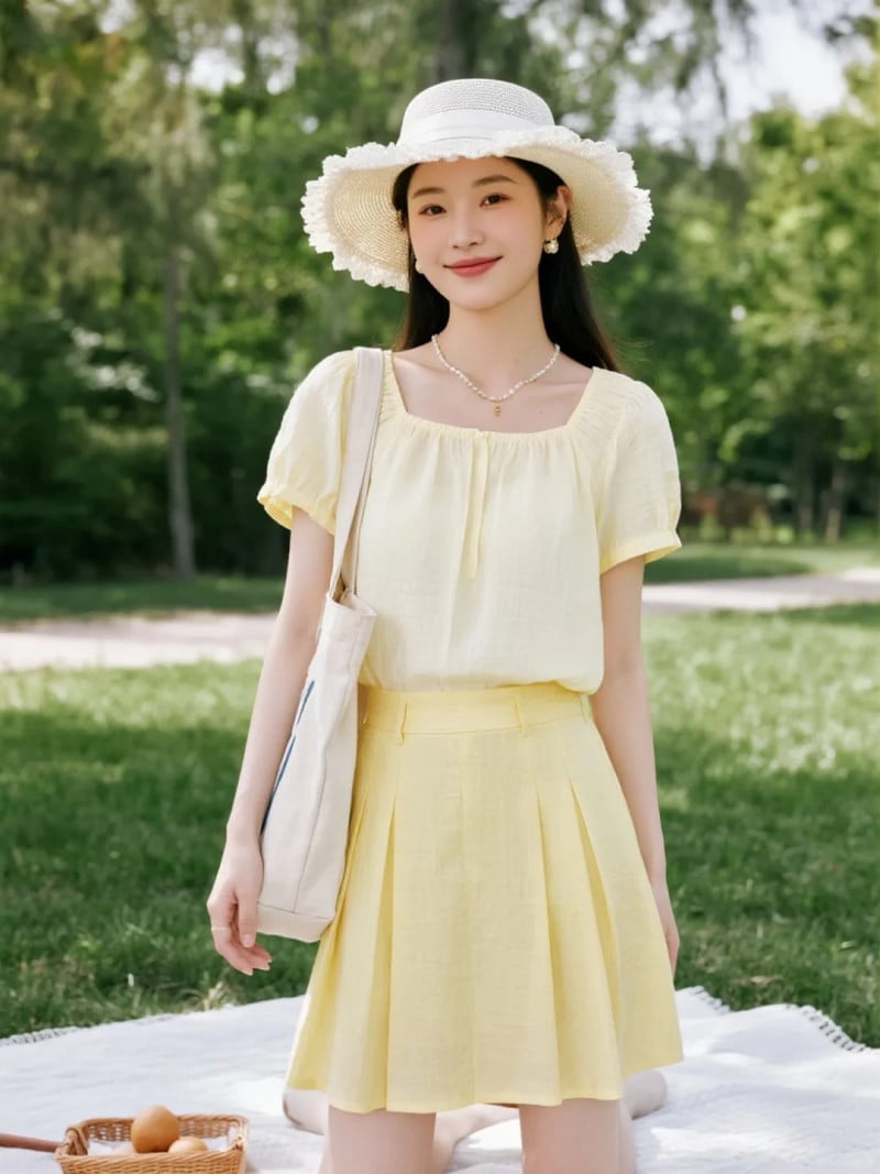 phối đồ với chân váy ngắn