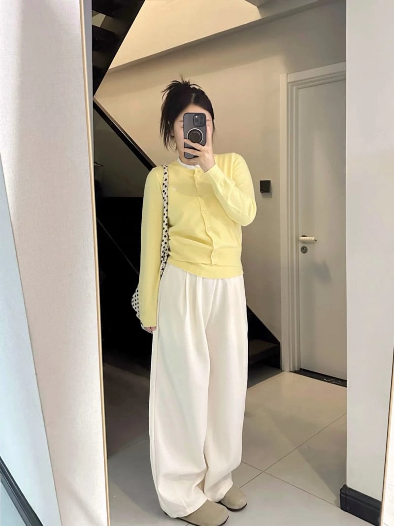 phối đồ với quần ống rộng