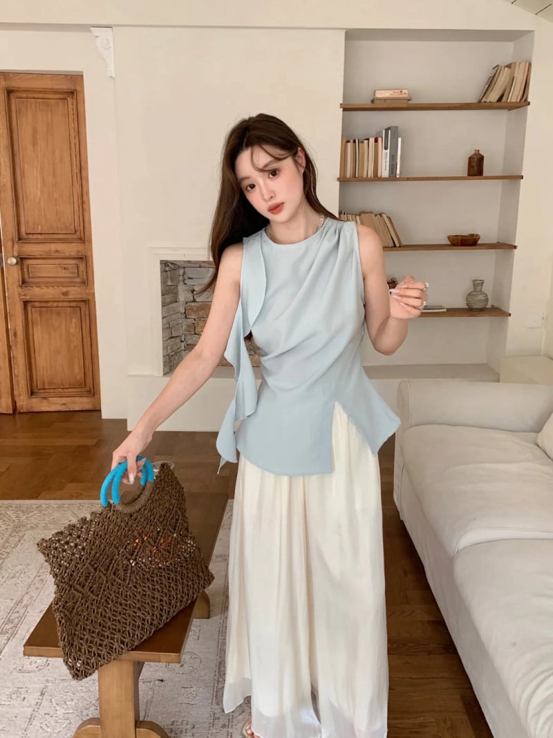 phối đồ với quần ống rộng