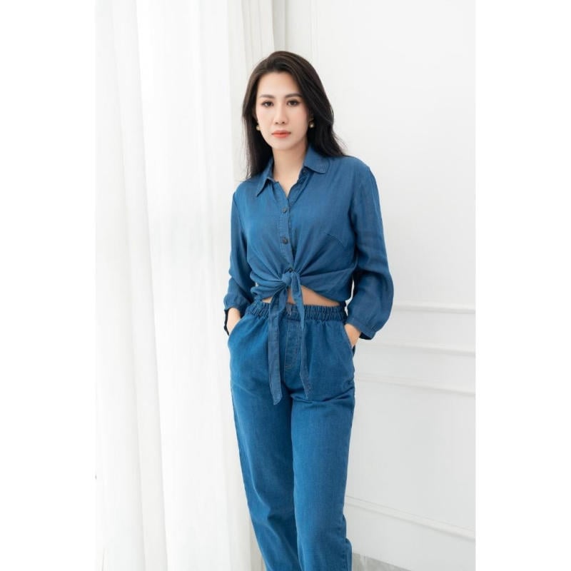 mẫu áo sơ mi buộc vạt đẹp