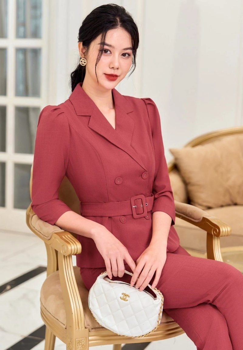 Váy trung niên cho mẹ mặc dự tiệc, đầm trung niên cho mẹ Lụa Pháp cổ Vest  có đai eo cao cấp (VD) | Shopee Việt Nam