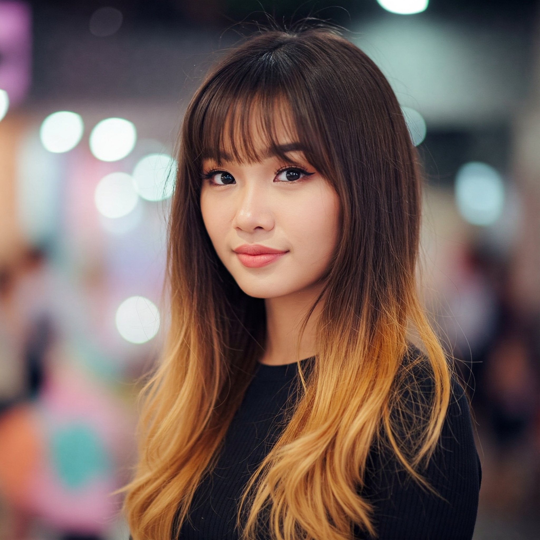 Layer bung nhuộm ombre