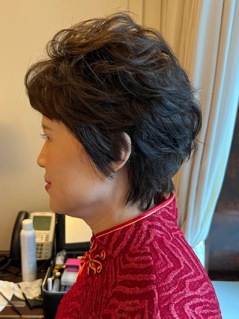 kiểu tóc tém trung niên