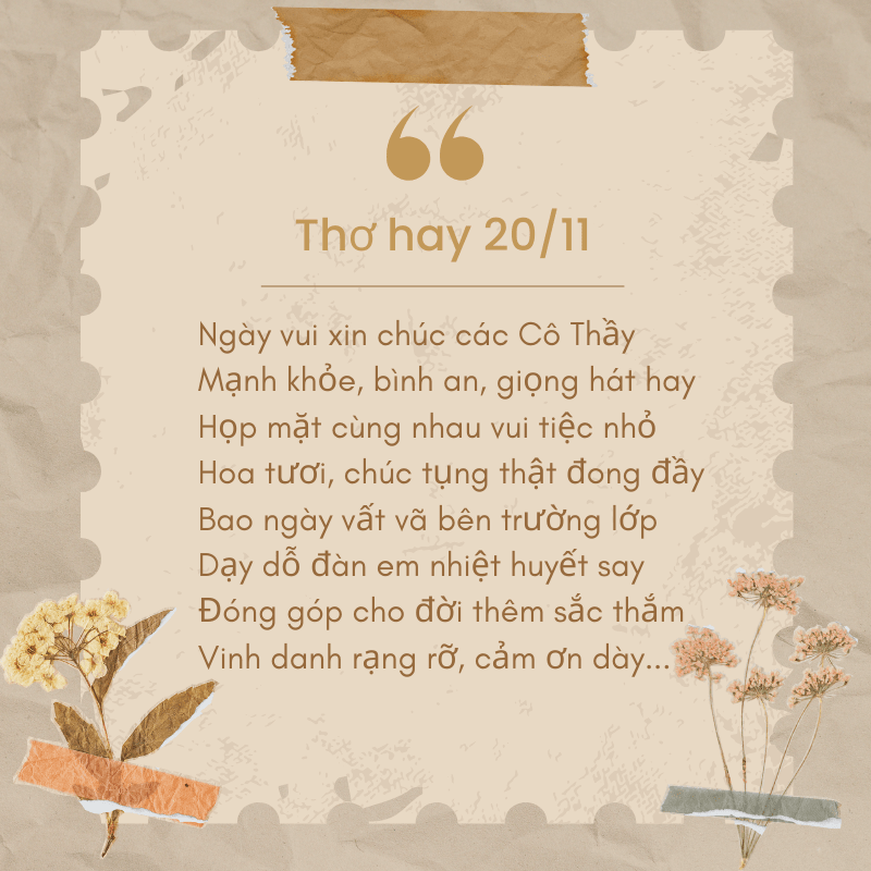 lời chúc thầy cô 20/11