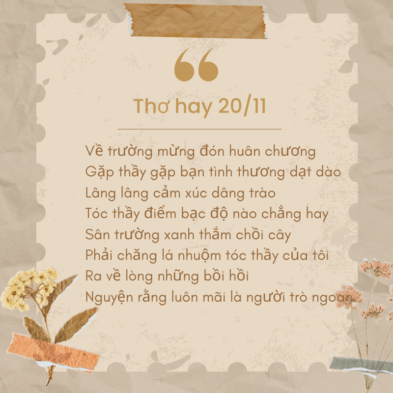 lời chúc thầy cô 20/11