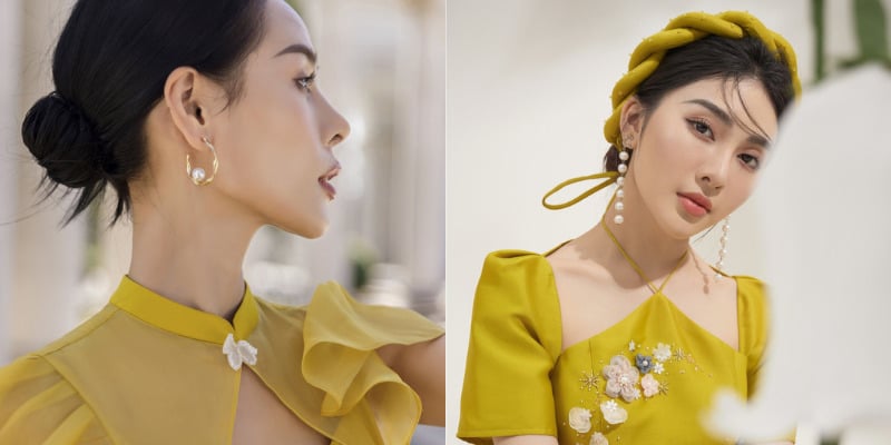 Mặc áo dài đeo bông tai ngọc trai