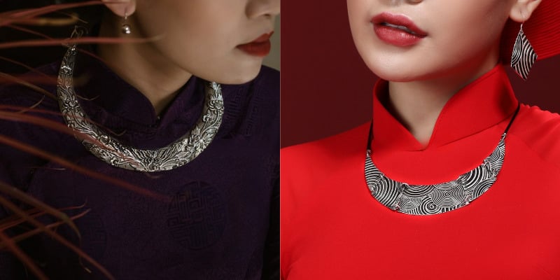 Mặc áo dài đeo bông tai bạc