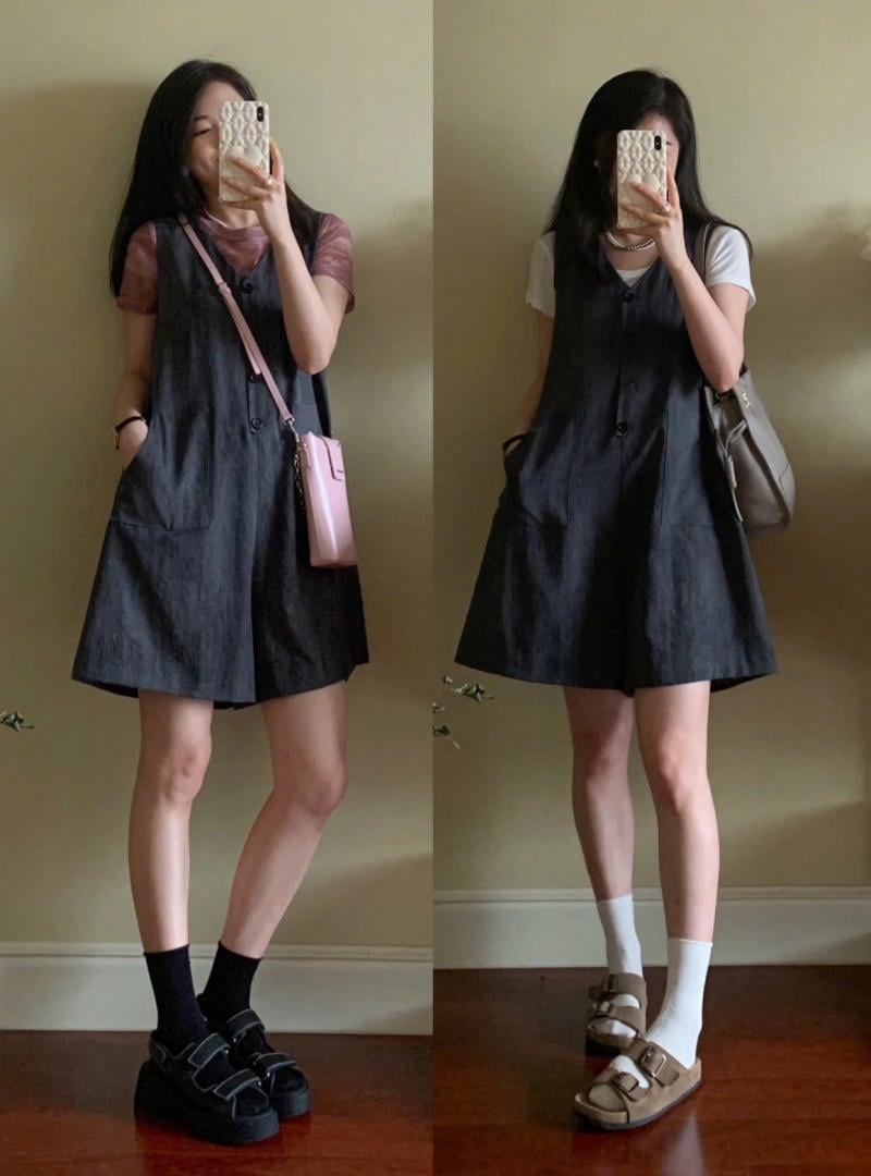 Mặc Jumpsuit Đi Giày đế xuồng