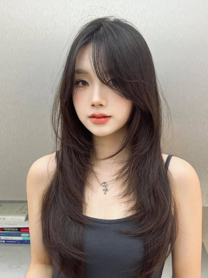 mặt tròn để tóc gì