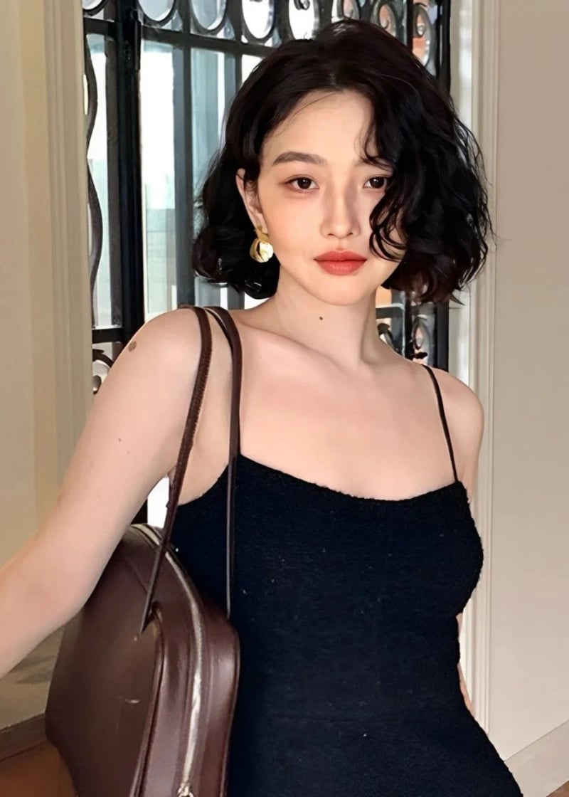 mặt tròn để tóc gì