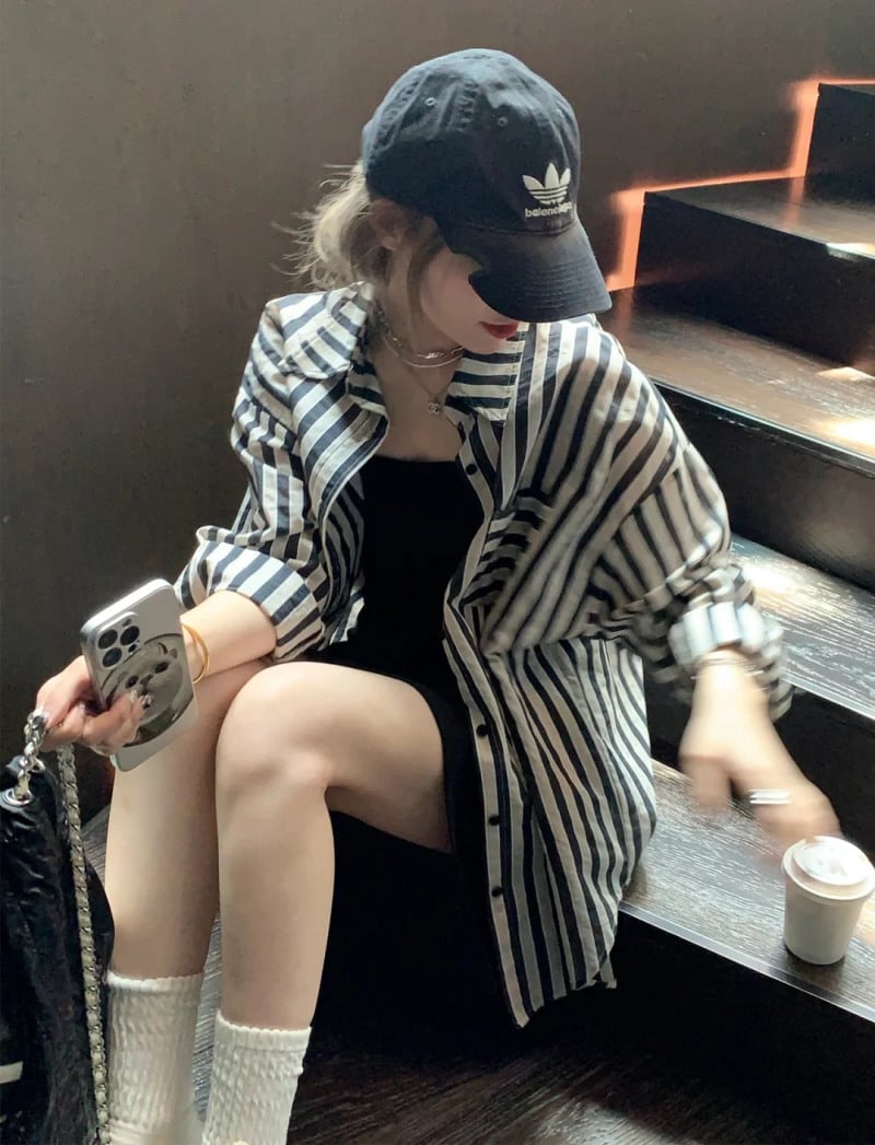 mẫu áo sơ mi kẻ sọc nữ đẹp