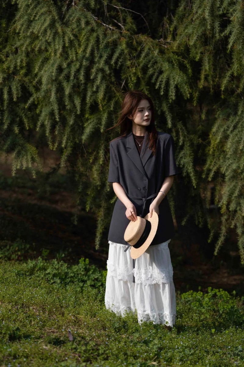 mẫu áo vest nữ tay lỡ