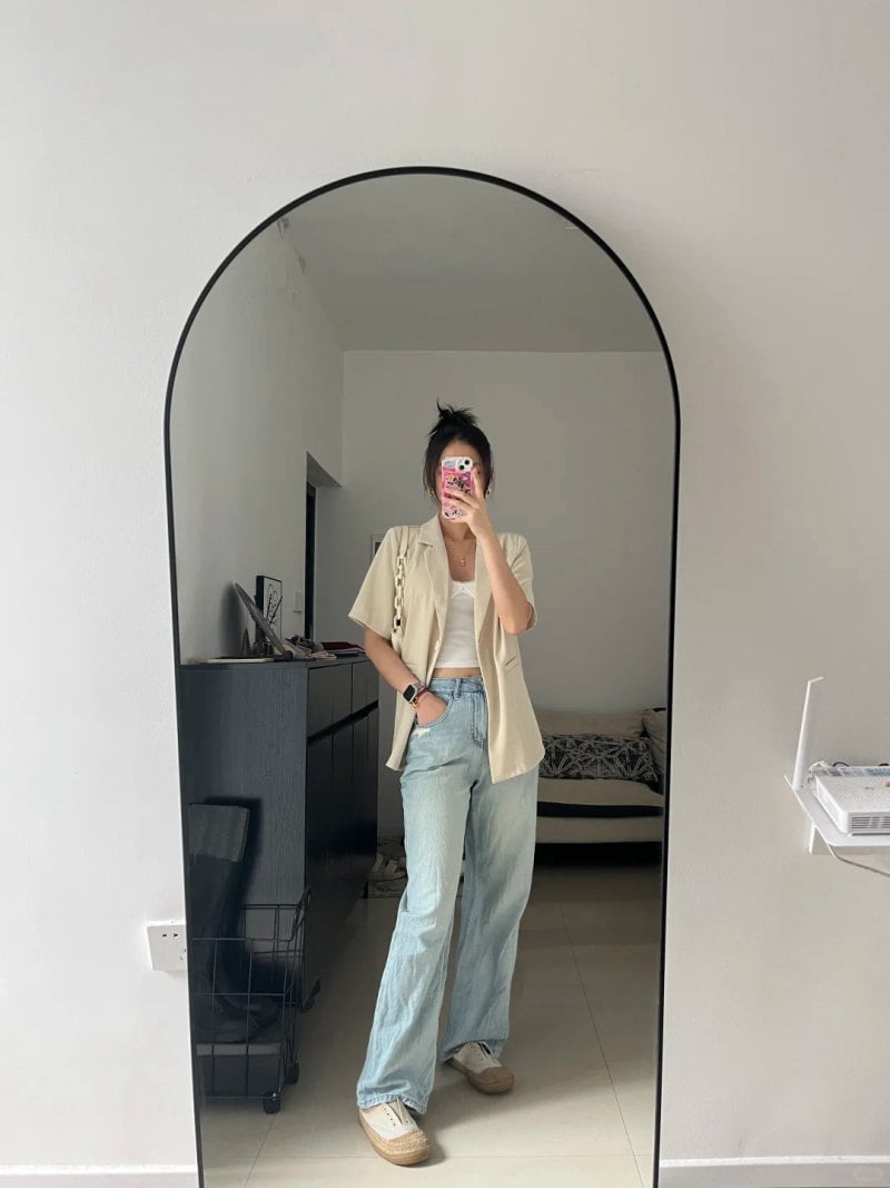 mẫu áo vest nữ tay lỡ