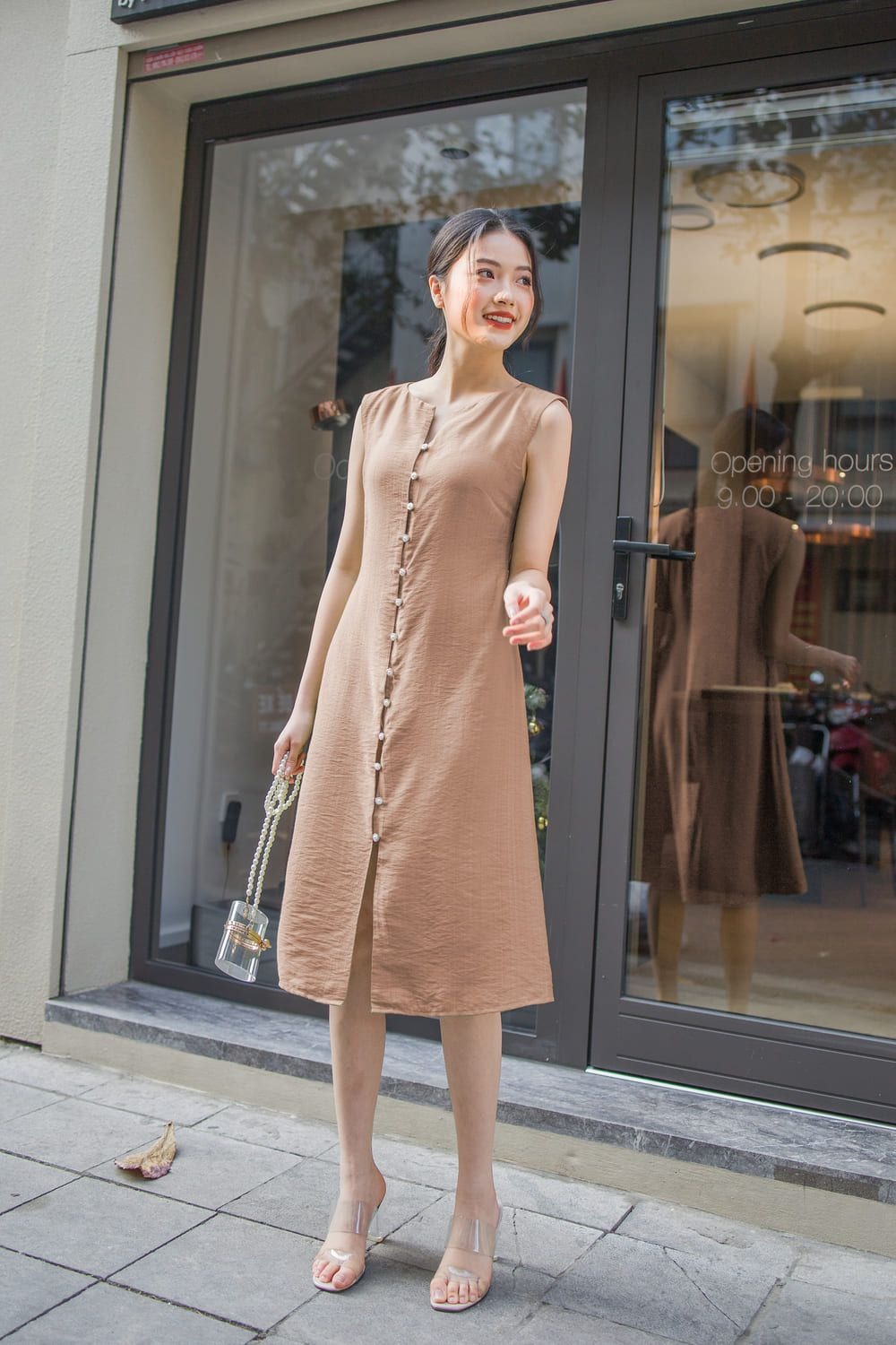 Các mẫu đầm sơ mi suông Hàn Quốc với chất liệu khác
