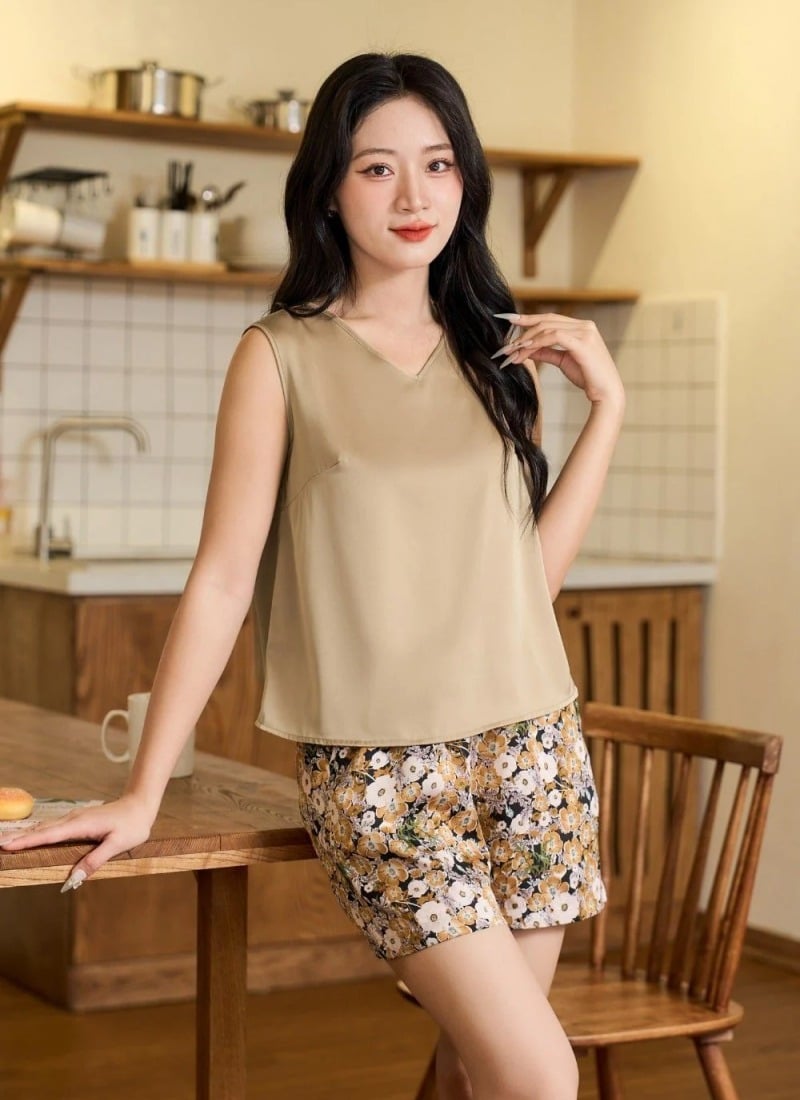đồ bộ lụa satin lửng