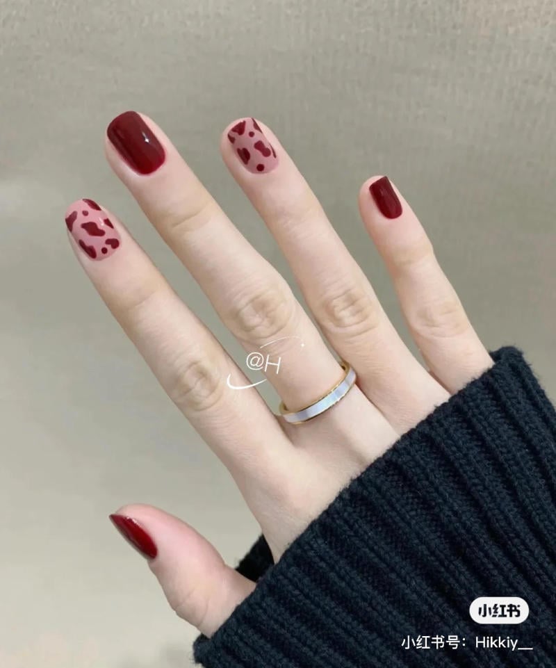 nail tết đỏ