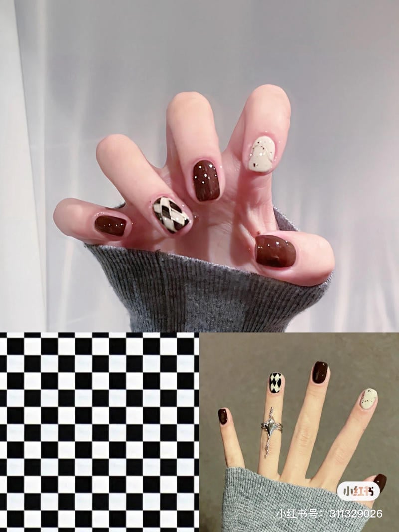 nail tết đỏ