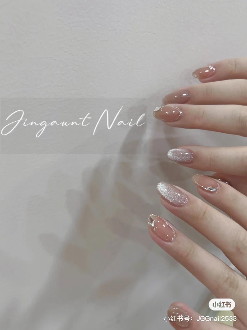 Mẫu nail mắt mèo đơn giản