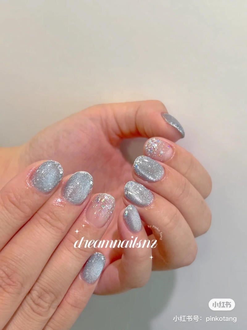 Mẫu nail đôi mắt mèo đơn giản