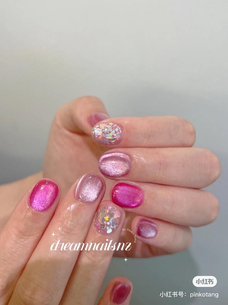 Mẫu nail mắt mèo đơn giản