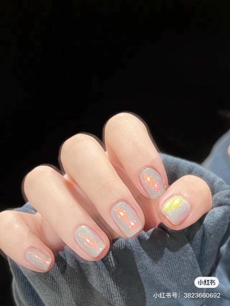 mẫu nail sơn thạch đính đá