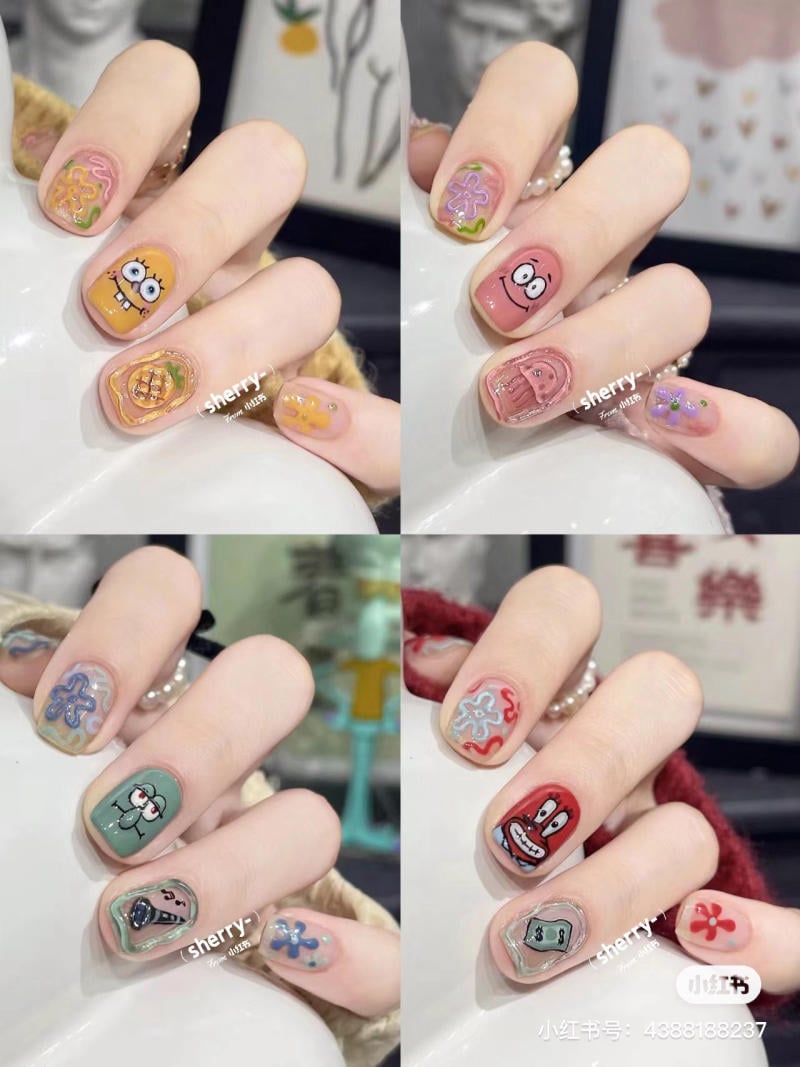 Các mẫu vẽ) Móng tay giả nail box Vạn An bộ 24 móng kèm phụ kiện nail giả  ngắn dài nhọn đẹp | Shopee Việt Nam