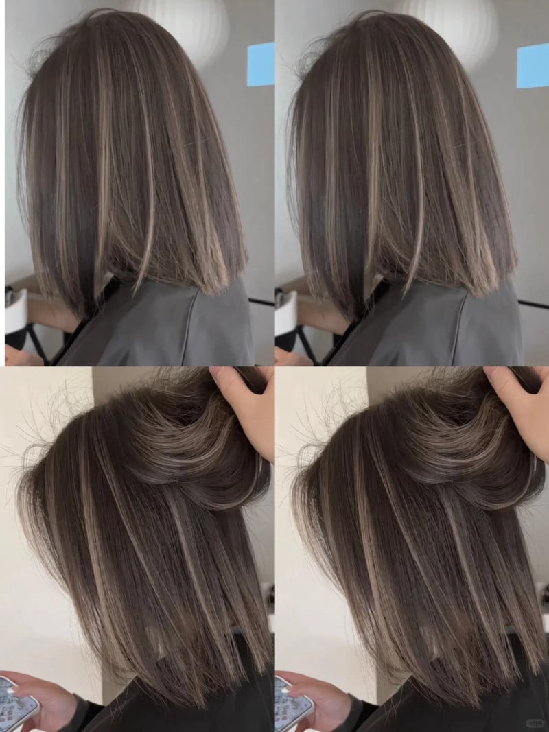 nhuộm tóc màu nâu trà sữa