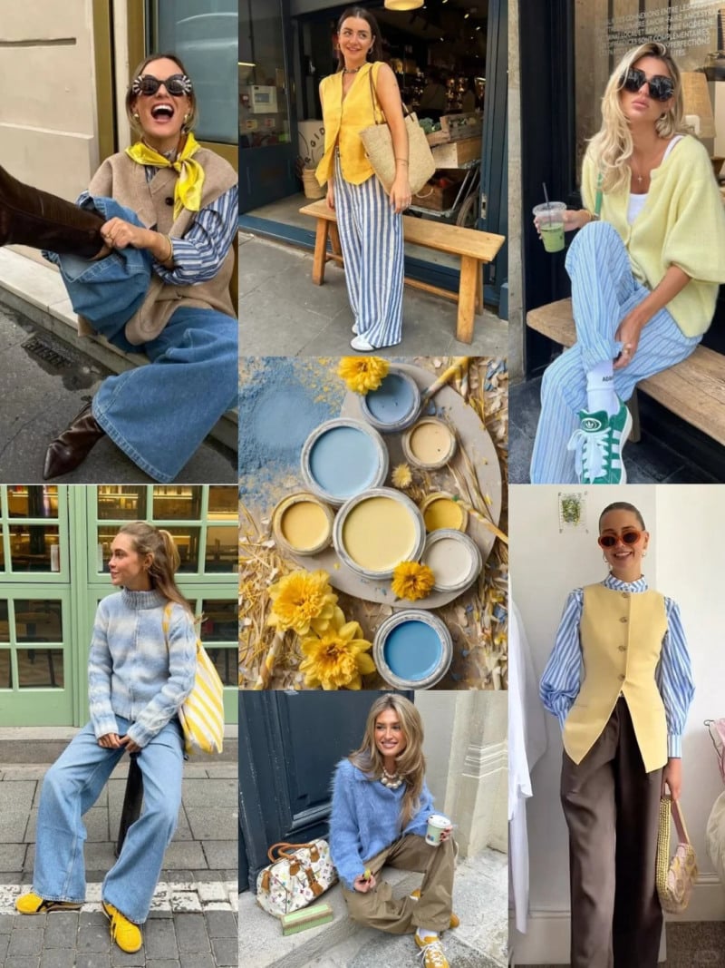 màu xanh dương mặc với màu gì