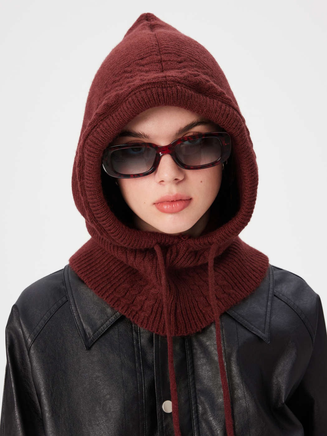 Balaclava + Áo Khoác Da Biker