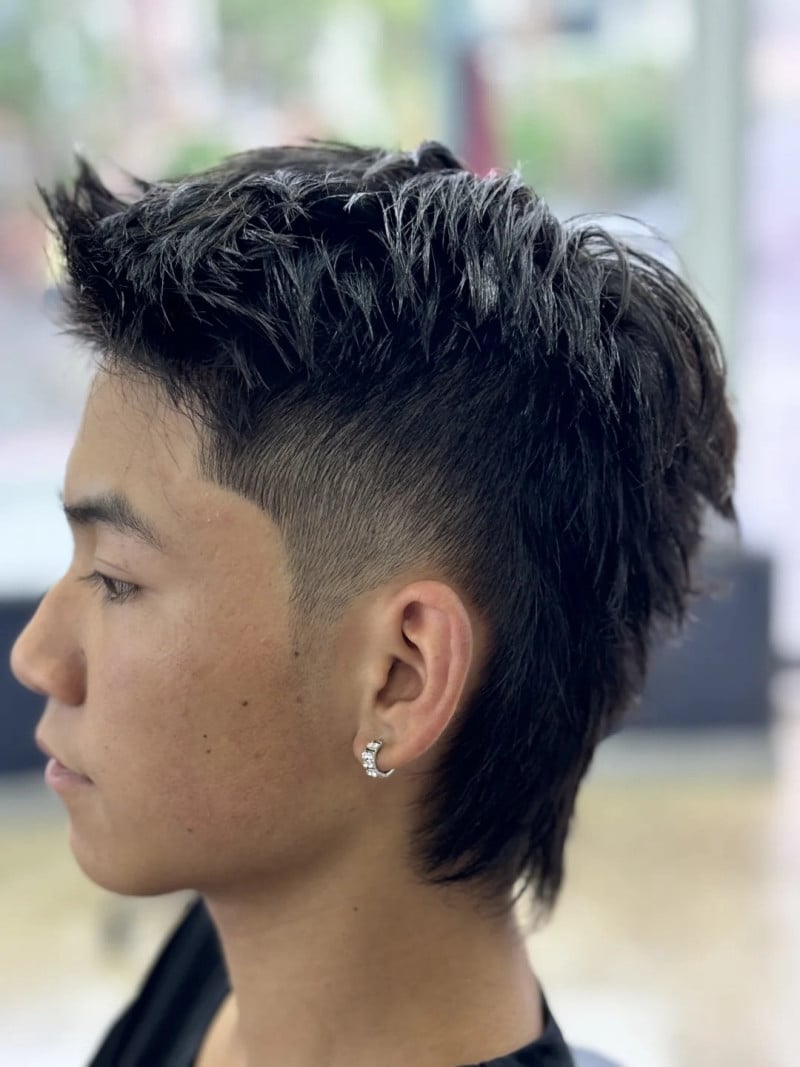 mullet side part