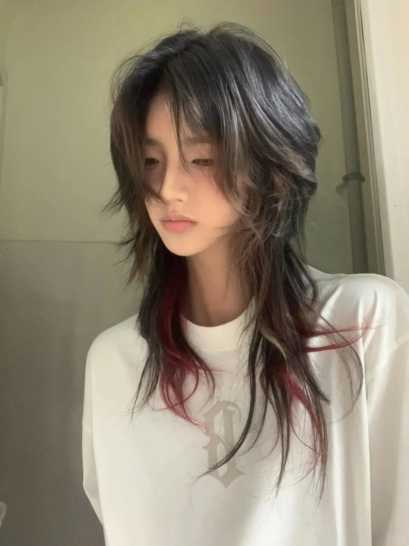 mullet side part