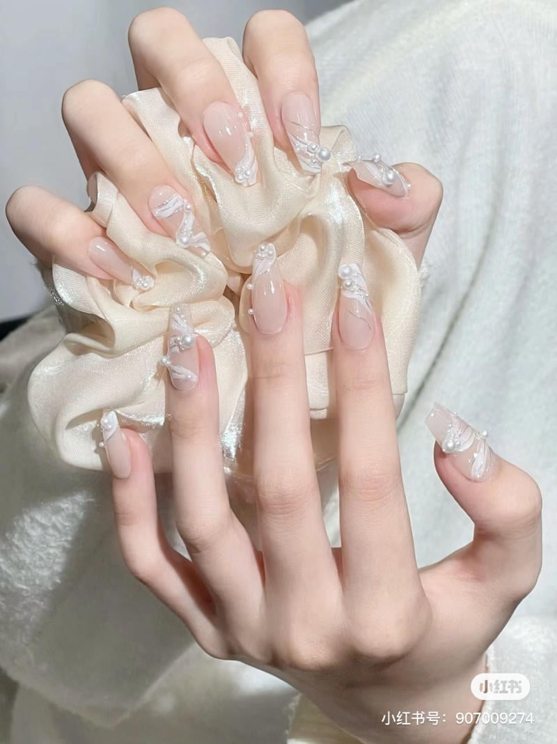 mẫu nail cô dâu