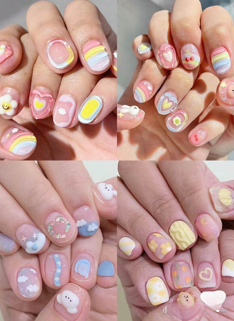 mẫu nail xinh đi biển