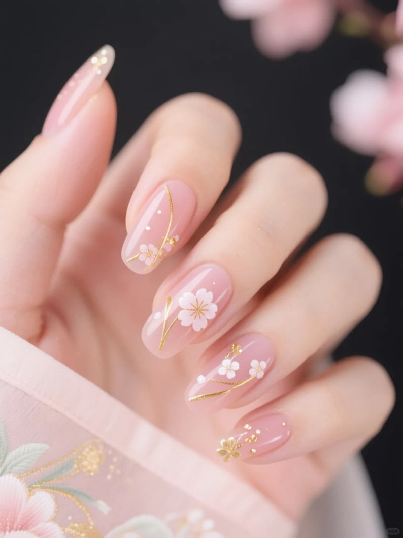 mẫu nail đơn giản nhẹ nhàng