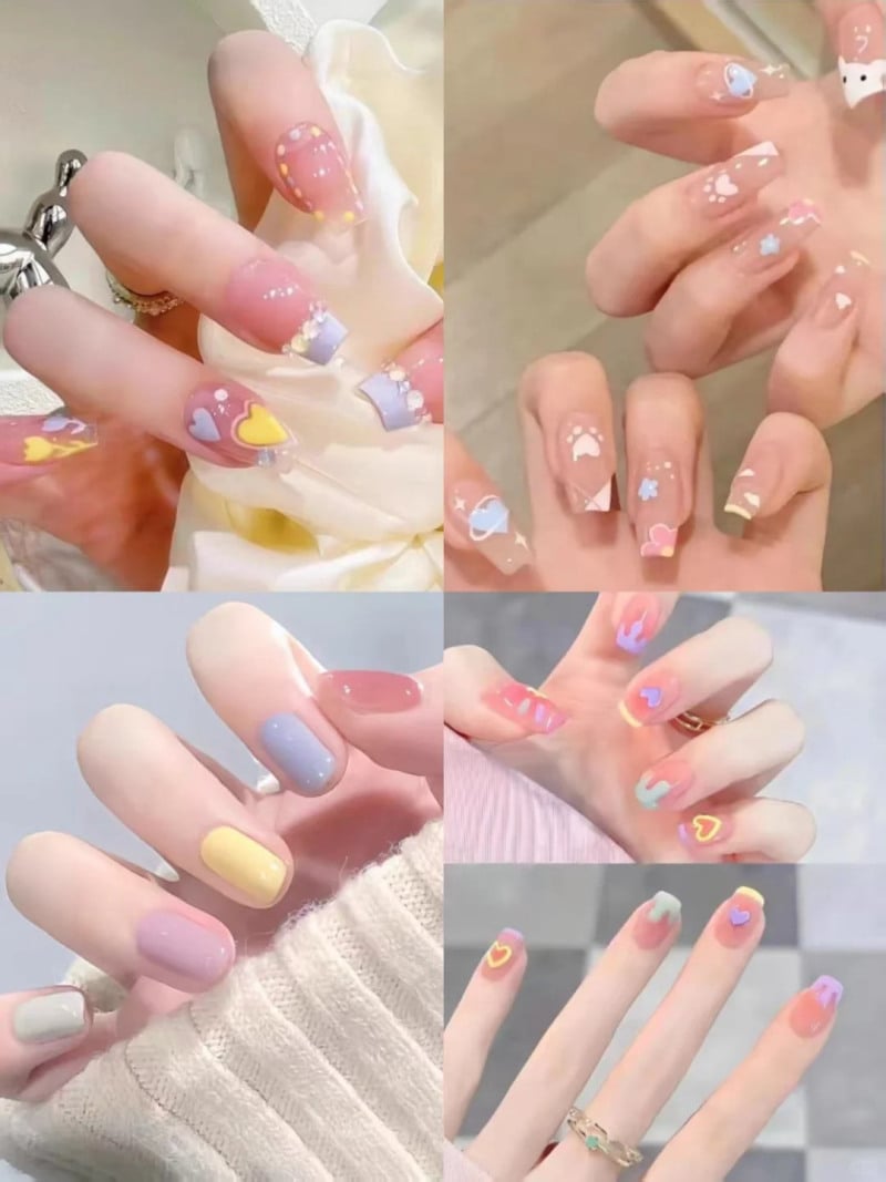 mẫu nail đơn giản nhẹ nhàng