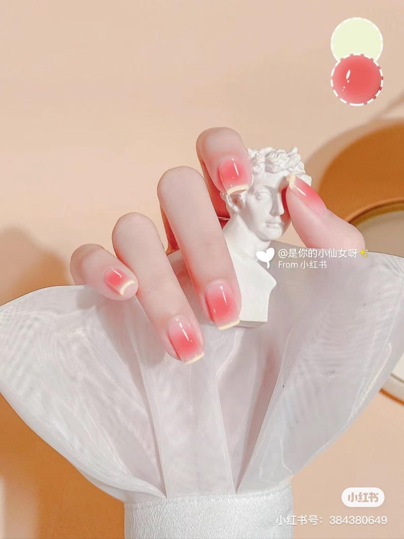 nail màu hồng thạch